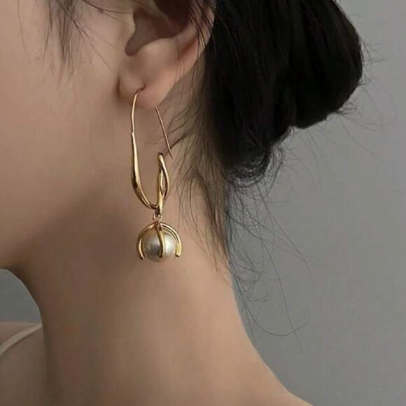 Pearl drop earrings S264 - Picture 1 of 3
